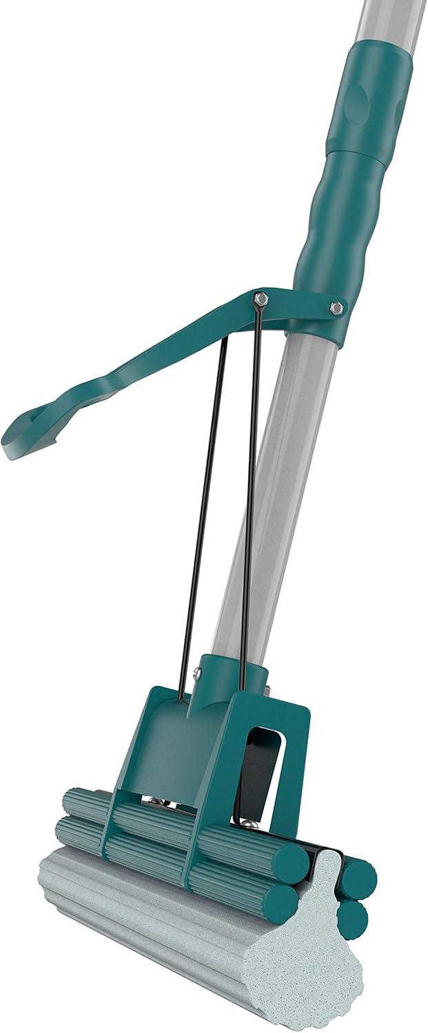 Trapeador Mágico Escurridor con Mango Extensible y Esponja Súper Absorbente – Ideal para Todo Tipo de Pisos