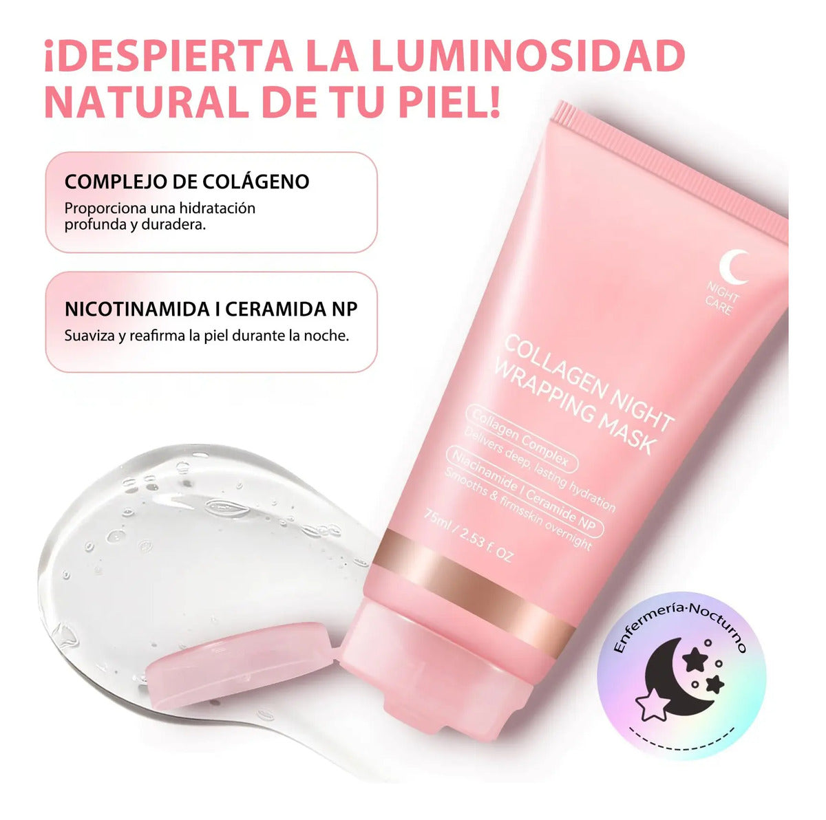 Mascarilla Facial de Colágeno Hidratante Nocturna – Piel Firme y Radiante