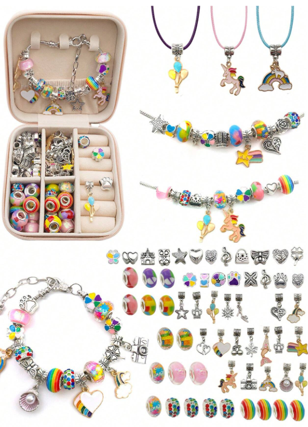 Set Joyero + Pulsera con Dijes y Bolsa de Regalo – ¡Todo incluido!