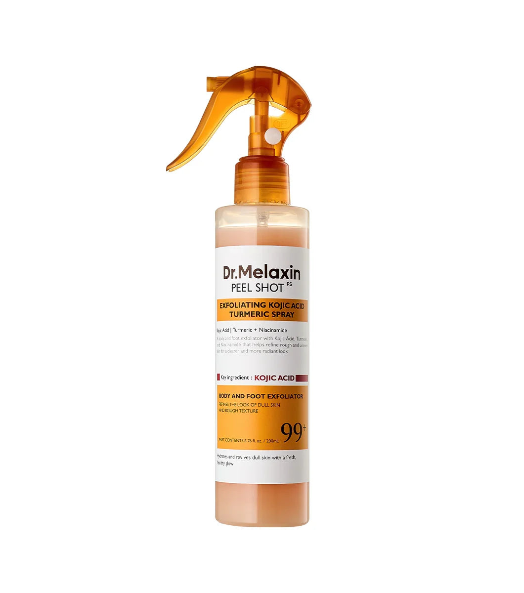 Dr. Melaxin Peel Shot Body Spray – Spray Corporal Exfoliante con Ácido Kójico y Cúrcuma 200 ml