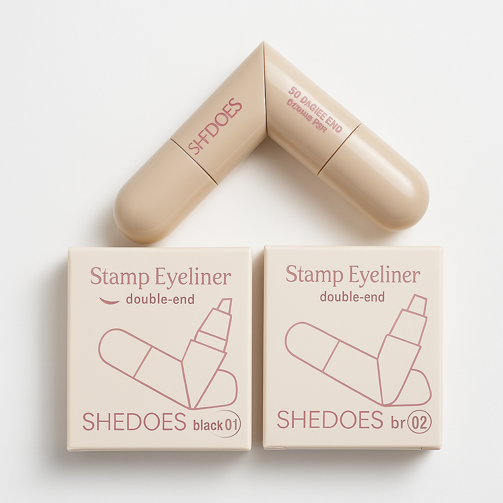 Delineador de Ojos Doble Cabezal – Sello + Punta Fina