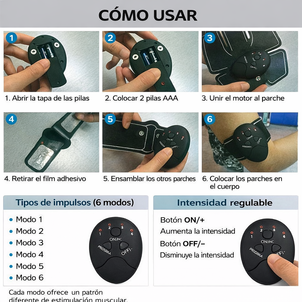Tonificador Muscular EMS Abdomen- Brazos o Piernas