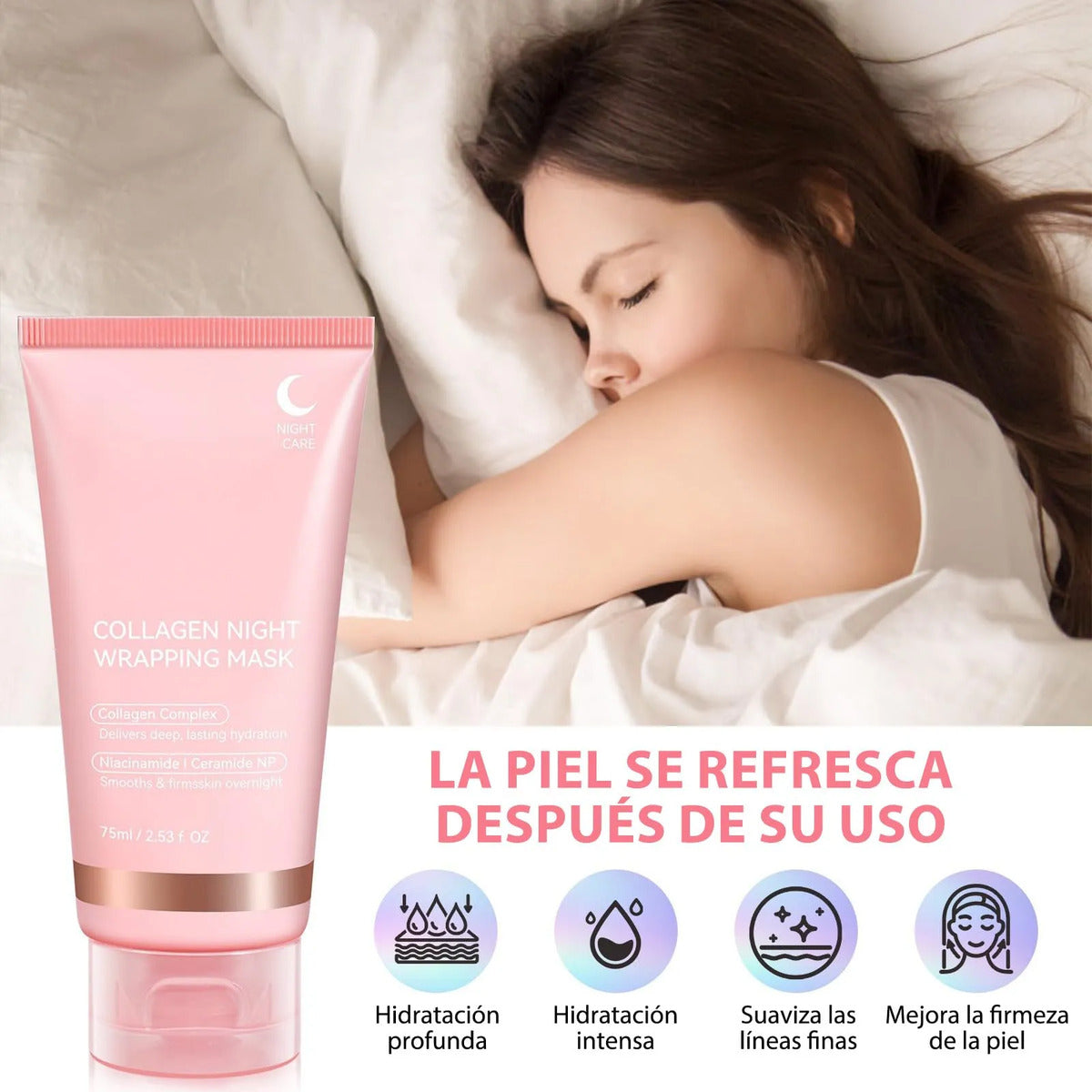 Mascarilla Facial de Colágeno Hidratante Nocturna – Piel Firme y Radiante
