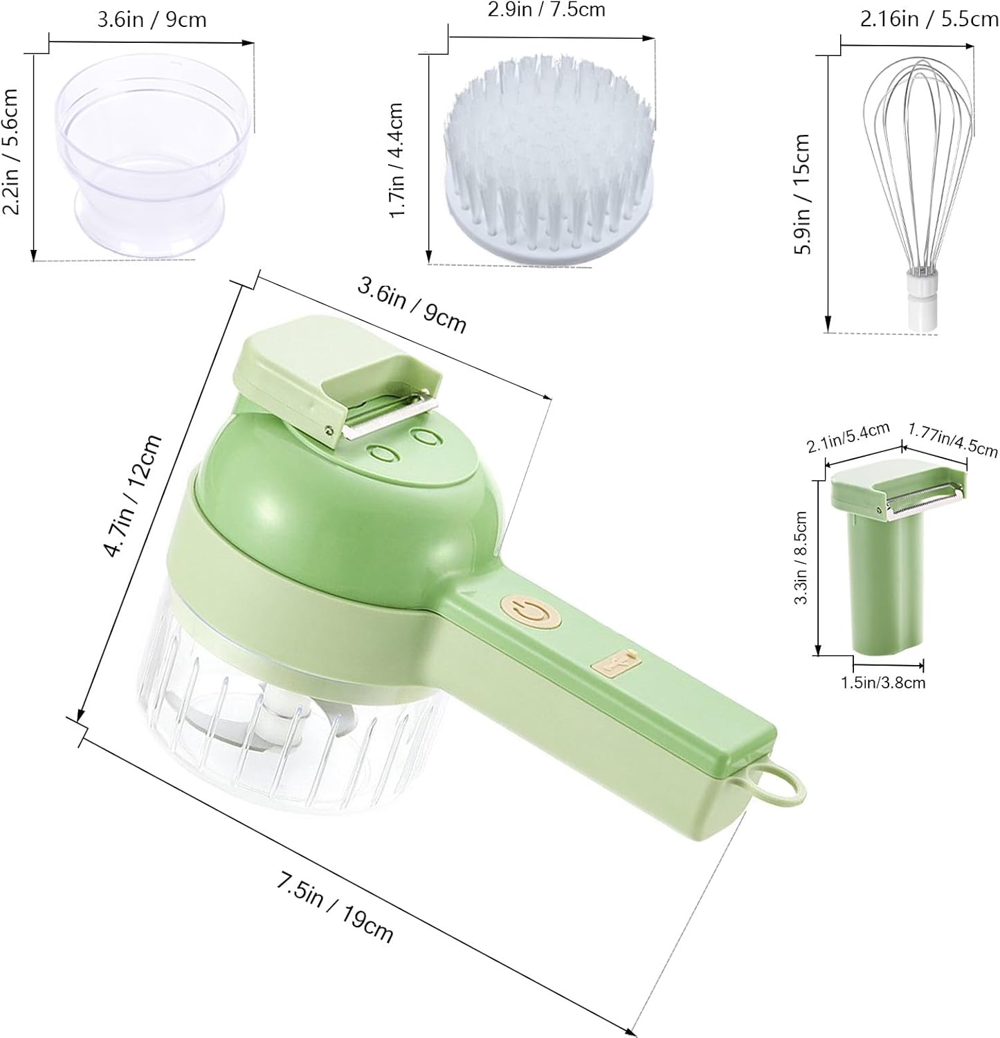 ✨ Picador de Verduras Eléctrico 5-en-1 🔋🍖🥦