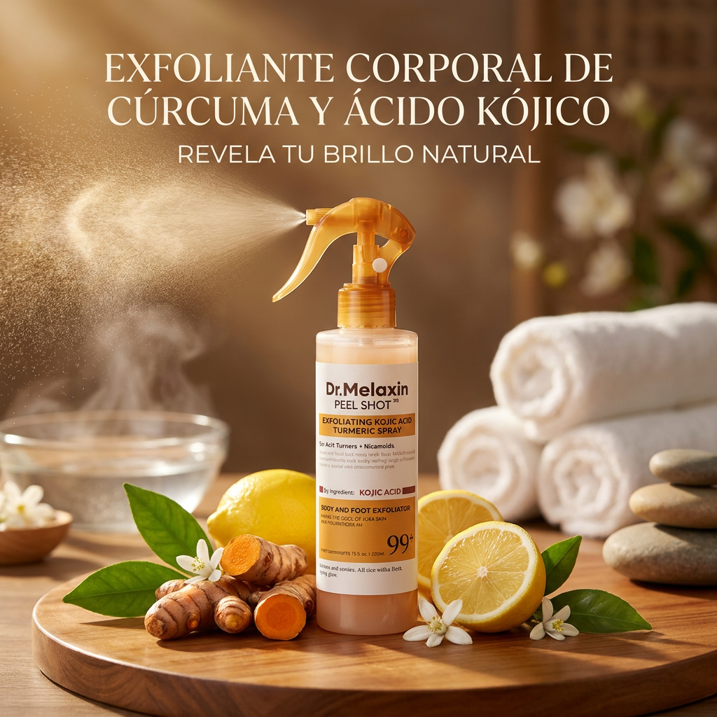 Dr. Melaxin Peel Shot Body Spray – Spray Corporal Exfoliante con Ácido Kójico y Cúrcuma 200 ml