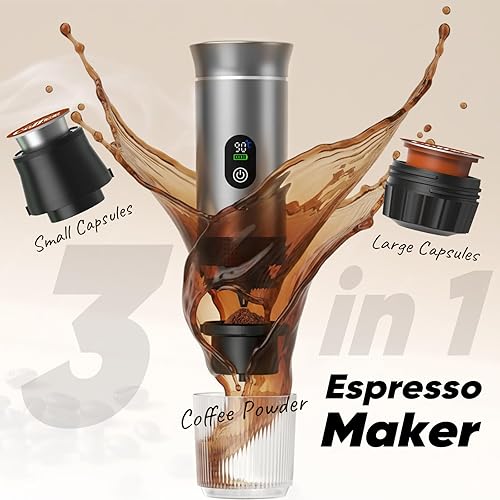 Cafetera Portátil 3 en 1 – Edición Premium-compatible con Nespresso y Dolce Gusto