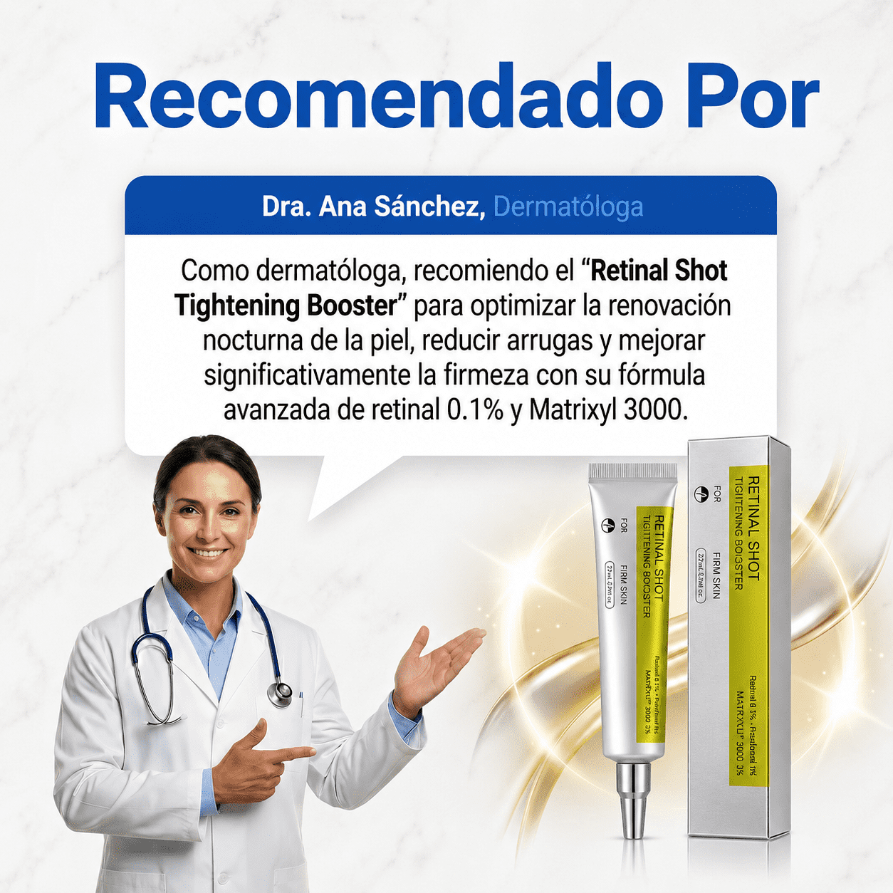 Retinal Shot 0.1% Tratamiento Coreano Antiarrugas Reafirmante, resultados comprobados