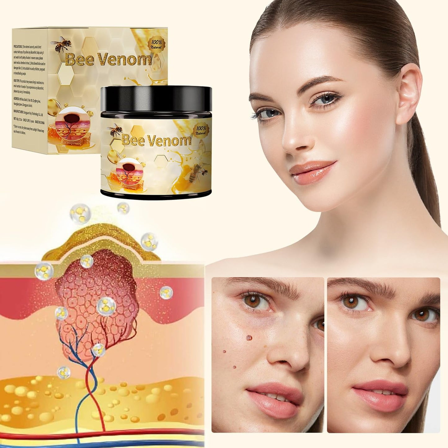 Crema reparadora Bee Venom 2 unidades para todo tipo de piel