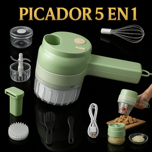 ✨ Picador de Verduras Eléctrico 5-en-1 🔋🍖🥦